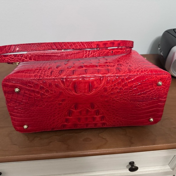 Brahmin Large Duxbury Satchel Candy Apple Red & matching Ady Wallet - Picture 8 of 12